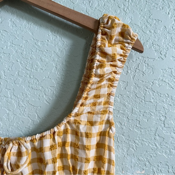 NWT•Cider•Yellow & White Gingham Mini Dress•Retro - Picture 2 of 12